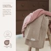 Gebreid wiegdeken - Gebreid stripe purple pink/soft pink